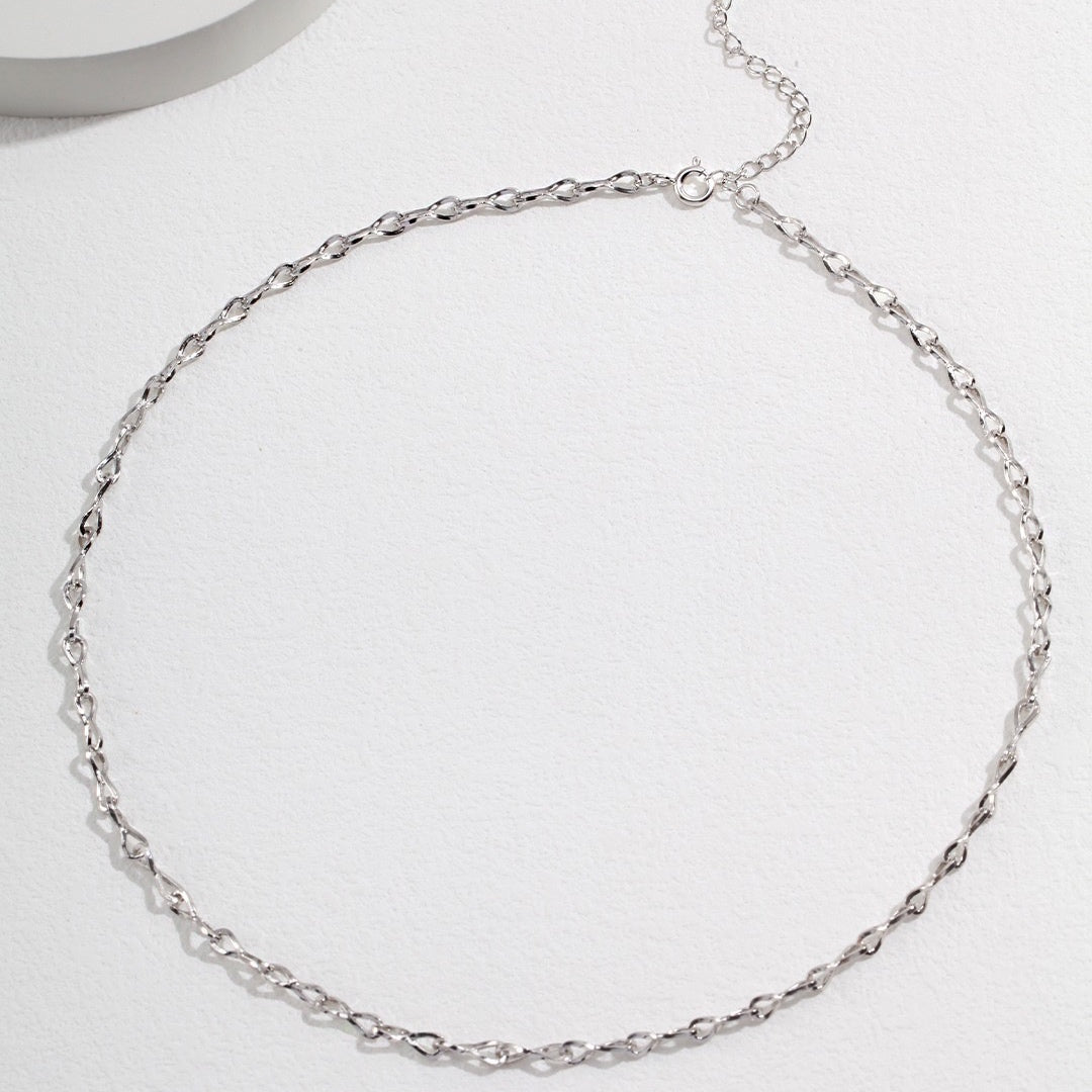 Flat Cable Sterling Silver Chain