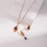 Peacock's Eye Lapis Lazuli Necklace & Drop Earrings