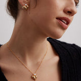 Heart Natural Pearl Stud Earrings