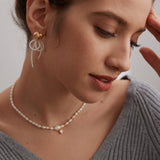 Heartfelt Shell Pearl Stud Earrings