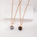 Amber Tiger Eye & Shell Pearl Necklace